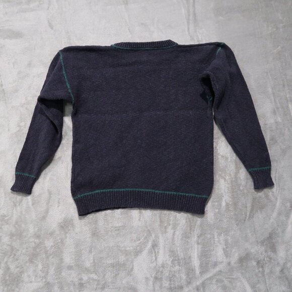 Vintage Woolrich Sweater Men M Blue Knit Crew Neck Pullover Cardigan 90s Grandpa - Picture 5 of 10